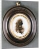 Silhouette of a lady, painted on convex glass, by Mrs Isabella Beetham, late 18th century by English School