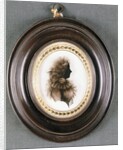 Silhouette of a lady, painted on convex glass, by Mrs Isabella Beetham, late 18th century by English School