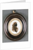 Silhouette of a lady, painted on convex glass, by Mrs Isabella Beetham, late 18th century by English School