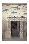The Dolphin Frescoes in the Queen's Bathroom, Palace of Minos, Knossos, Crete, 1600-1400 BC by Minoan Minoan