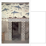 The Dolphin Frescoes in the Queen's Bathroom, Palace of Minos, Knossos, Crete, 1600-1400 BC by Minoan Minoan