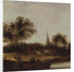 A Wooded river landscape by Maerten Fransz van der Hulst