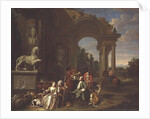 A Hunting party in classical ruins by Peter Jacob Horemans