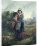 Two country girls carrying flowers by John Barkin