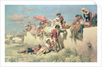 Waiting for the Blessing outside Rome, 19th century by Keeley Halswelle