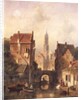 A Dutch canal scene, 1866 by Charles-Henri-Joseph Leickert
