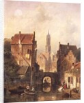 A Dutch canal scene, 1866 by Charles-Henri-Joseph Leickert