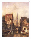 A Dutch canal scene, 1866 by Charles-Henri-Joseph Leickert