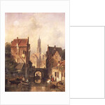 A Dutch canal scene, 1866 by Charles-Henri-Joseph Leickert