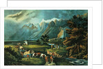 The Rocky Mountains: Emigrants Crossing the Plains, 1866 by N. and Ives J.M. Currier