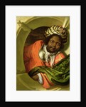 Portrait of a Moor holding a flag at a window by Bartholomaus Maton