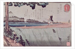 Mount Fuji from the Sumida River embankment, one of the views from Edo, c.1842 by Utagawa Kuniyoshi