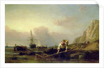 Shrimping 88;this painting has an indecipherable date; by William Clarkson Stanfield