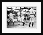 Babe Ruth crossing the plate after making his first home run of the season today, 21st April 1924 by Anonymous