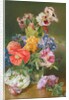 Roses, Poppy and Pelargonia by James Holland