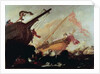 Galleons wrecked on a rocky shore by Buonamico Agostino Tassi