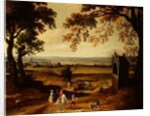Landscape with Brussels in the distance by Theodore van Heil