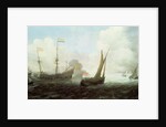 Man-o'-War Firing a Salute, 17th century by Jan Porcellis