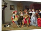 An Elegant Company Merry-making in an interior by Christoffel Jacobsz van der Lamen