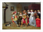 An Elegant Company Merry-making in an interior by Christoffel Jacobsz van der Lamen