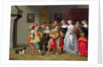 An Elegant Company Merry-making in an interior by Christoffel Jacobsz van der Lamen