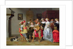 An Elegant Company Merry-making in an interior by Christoffel Jacobsz van der Lamen