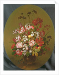 Flowers in a Glass Vase by Hans Bollongier