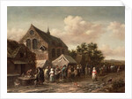 Poultry Market by a Church by Barend Gael or Gaal