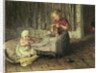 Baby sitting by Bernardus Johannes Blommers or Bloomers