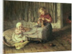 Baby sitting by Bernardus Johannes Blommers or Bloomers