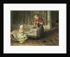 Baby sitting by Bernardus Johannes Blommers or Bloomers