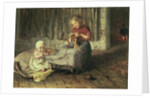 Baby sitting by Bernardus Johannes Blommers or Bloomers