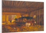 The Cow shed, 19th century by Jean Louis van Kuyck