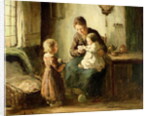 Playing with baby, 19th century by Adolf-Julius Berg