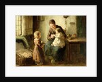 Playing with baby, 19th century by Adolf-Julius Berg