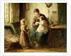 Playing with baby, 19th century by Adolf-Julius Berg