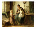 Playing with baby, 19th century by Adolf-Julius Berg