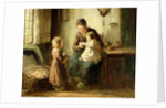 Playing with baby, 19th century by Adolf-Julius Berg