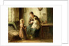 Playing with baby, 19th century by Adolf-Julius Berg