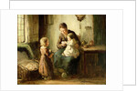 Playing with baby, 19th century by Adolf-Julius Berg