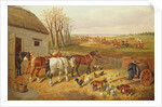 A Busy Farmyard by John Frederick (circle of) Herring