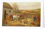 A Busy Farmyard by John Frederick (circle of) Herring