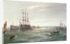 Portsmouth Harbour: HMS 'Victory' among the Hulks, 1892 by Robert Ernest Roe