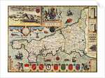 Map of Cornwall from the 'Theatre of the Empire of Great Britain', pub. in London by George Humble, 1627 edition by John Speed