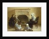 Family seated around a hearth by Henri Jules Jean Geoffroy