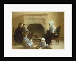 Family seated around a hearth by Henri Jules Jean Geoffroy