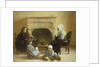 Family seated around a hearth by Henri Jules Jean Geoffroy