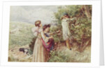 Children picking blackberries, 19th century by Myles Birket Foster