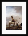 Gentleman on a Horse Watching a Falconer by Philips Wouwermans or Wouwerman