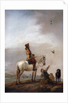 Gentleman on a Horse Watching a Falconer by Philips Wouwermans or Wouwerman